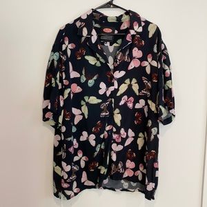 Oversized butterfly button down